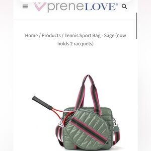 PreneLOVE Sage Quilted Tennis Travel Bag